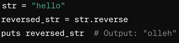 Ruby's .reverse method example
