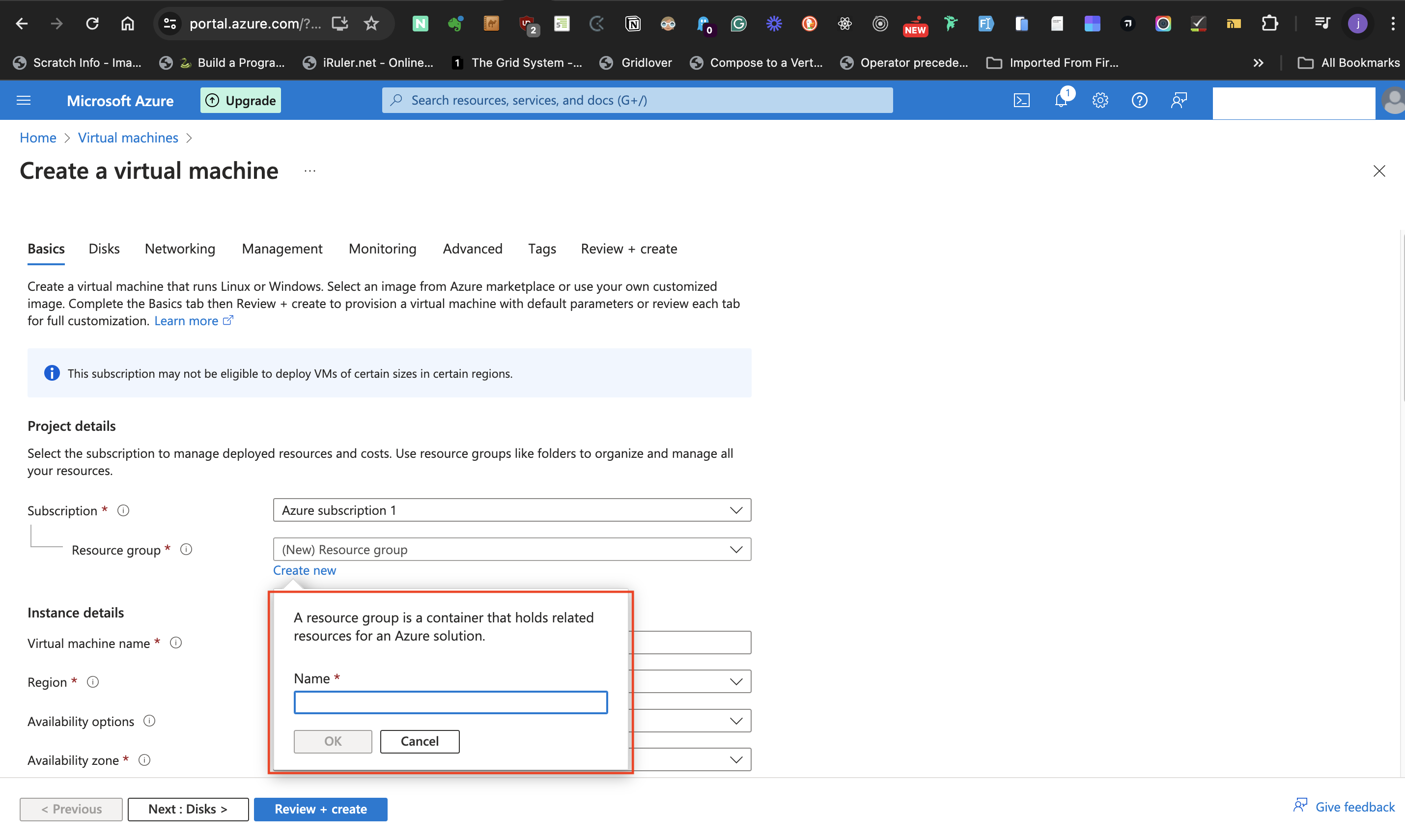 naming a resource group