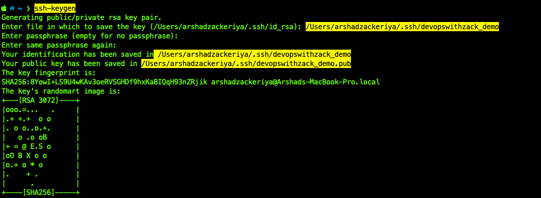 Generate the keys for EC2 instances