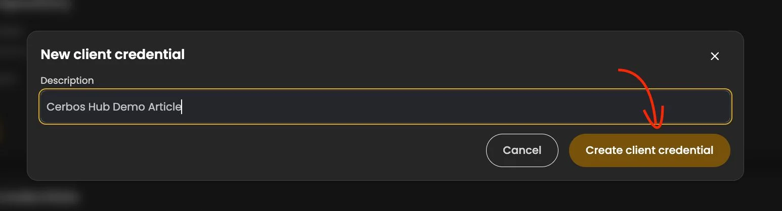 Create client credential