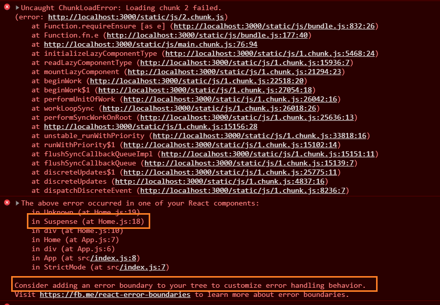 Error Boundaries Console Error