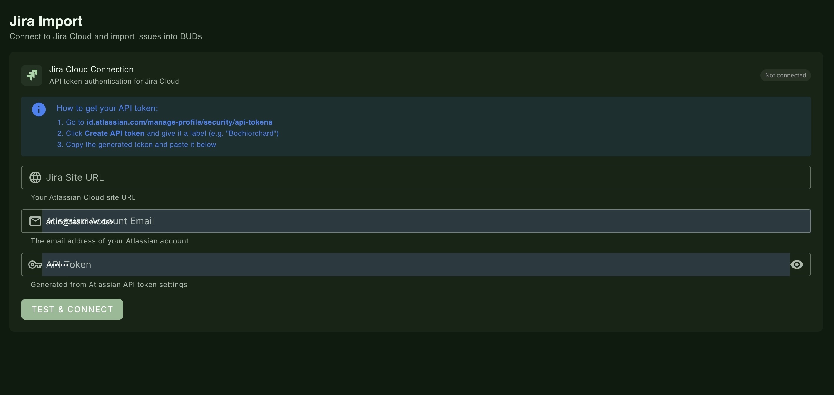 Jira import into BUDs