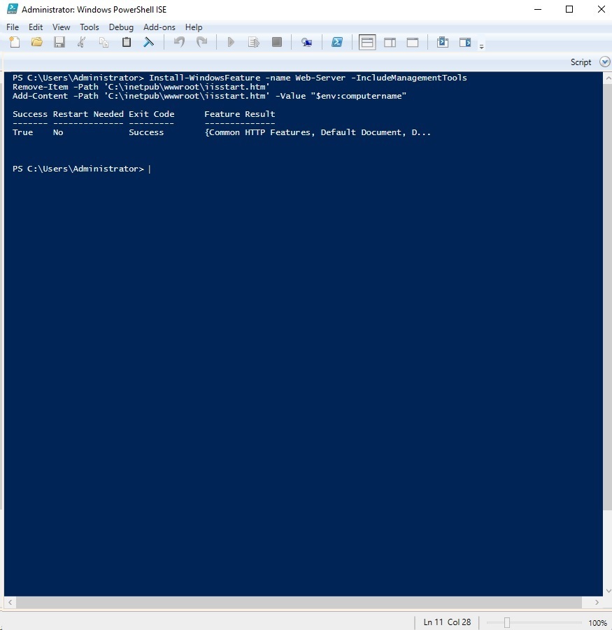 Pasting script in powershell