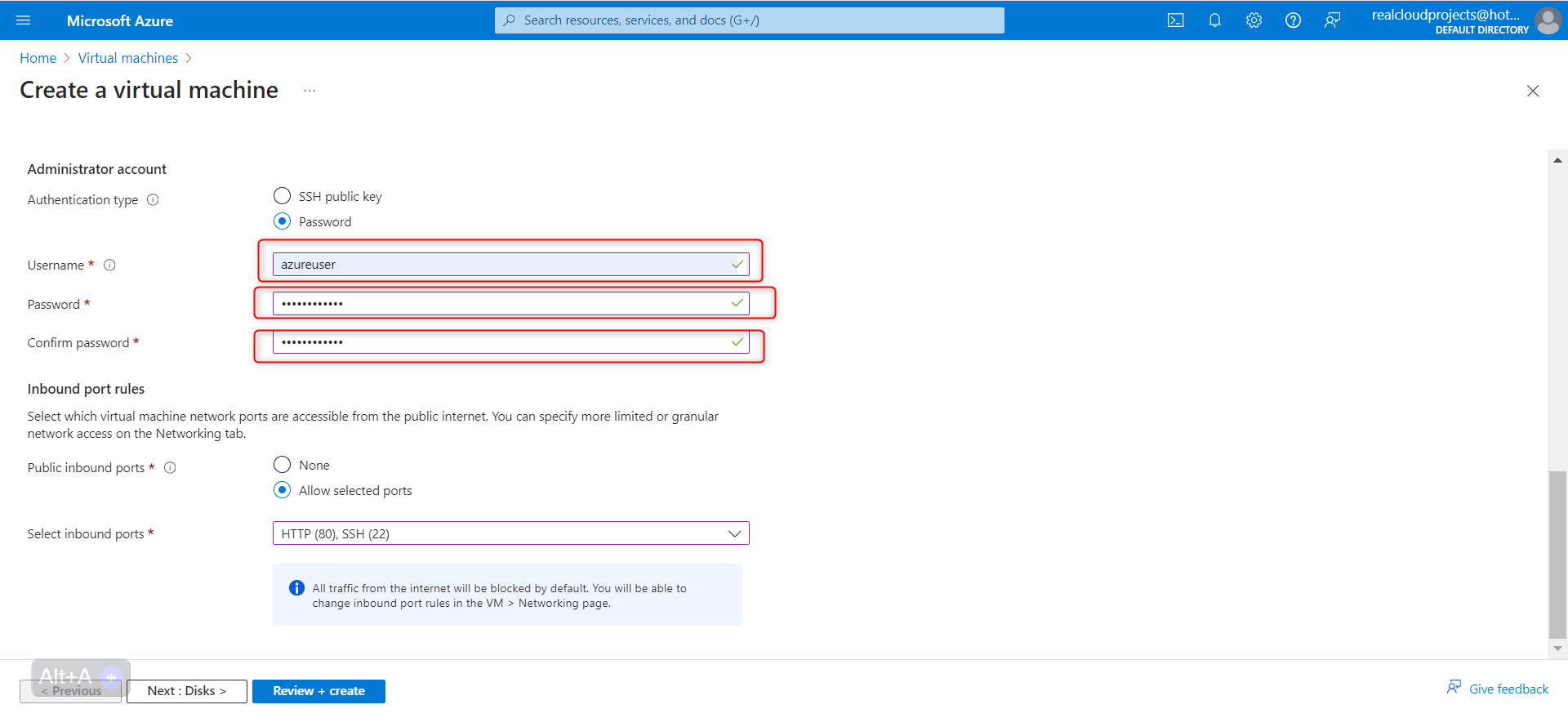 User Name and Password 