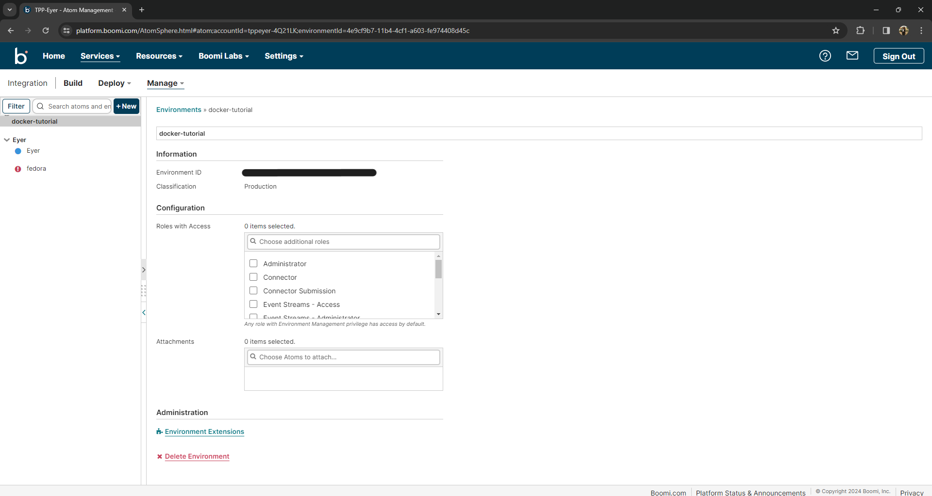 Environment Dedicated Page
