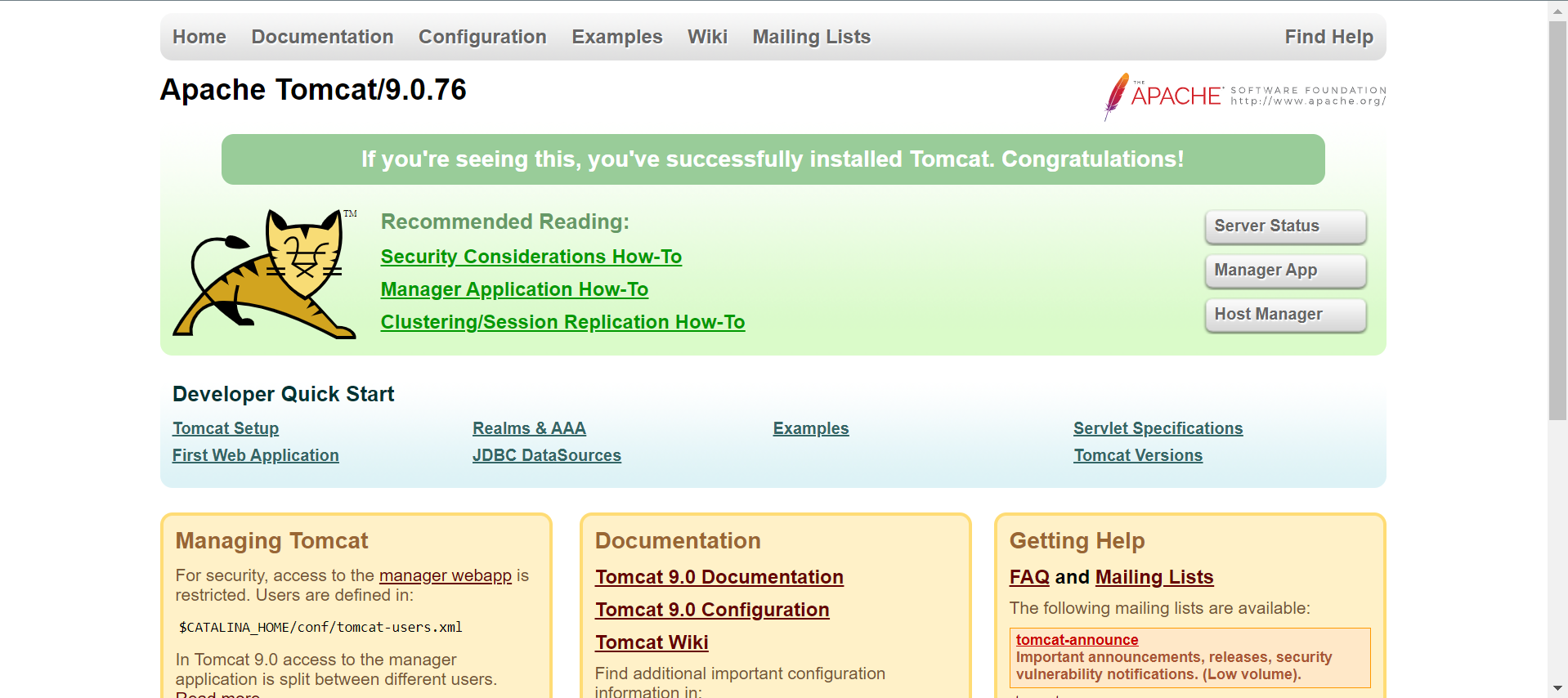 Tomcat - Primeiro acesso