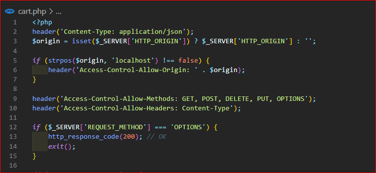 CORS issue solution implementation