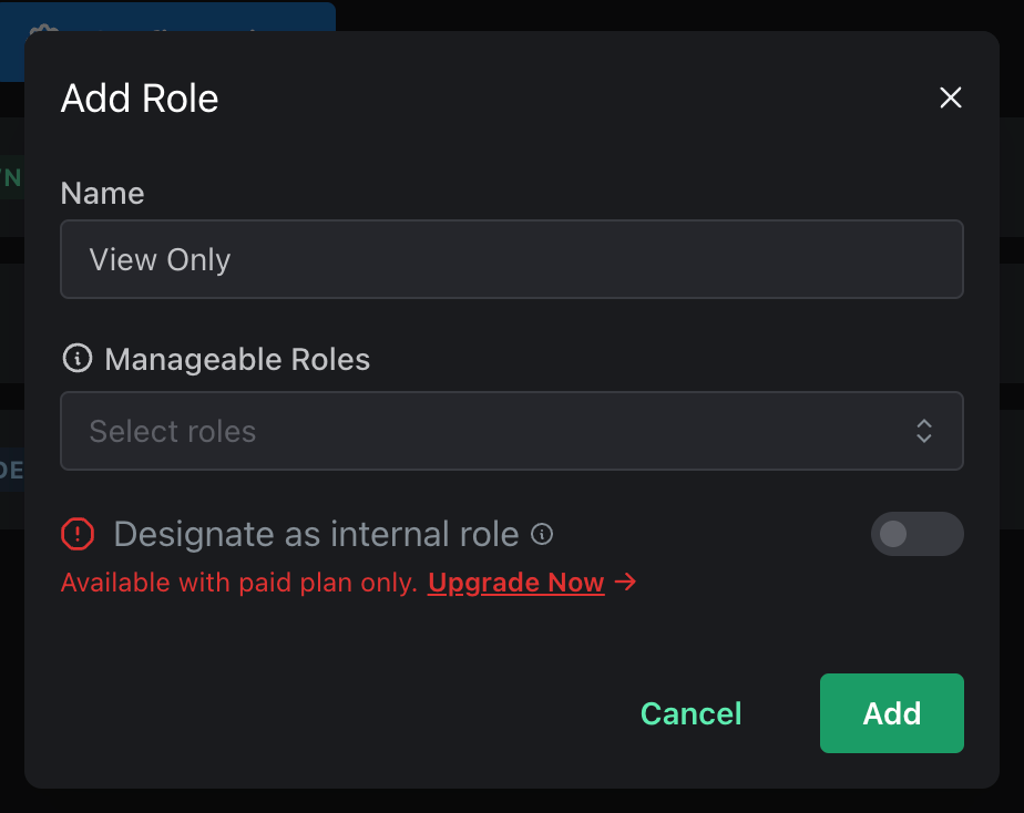 Adding the View Only role