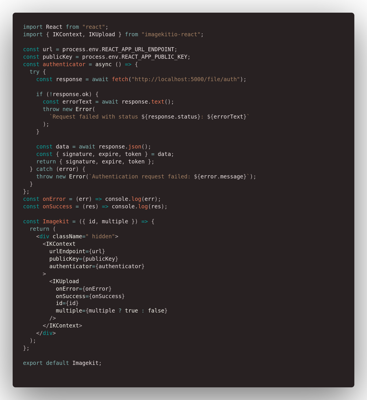 The input file upload component