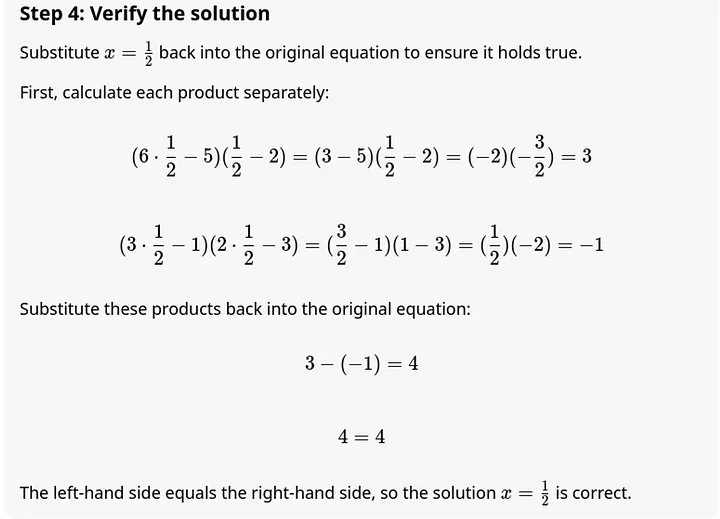 GPT solution of Linear Equations problem