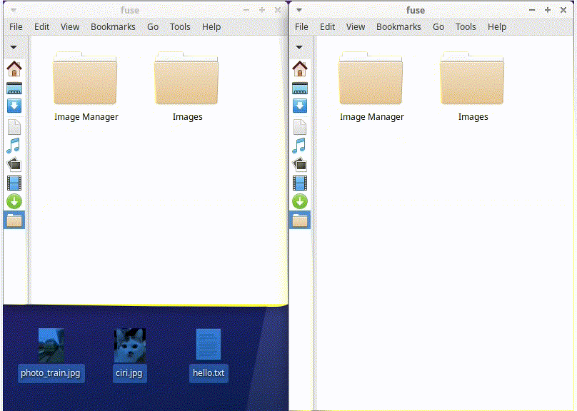 User interact with file system