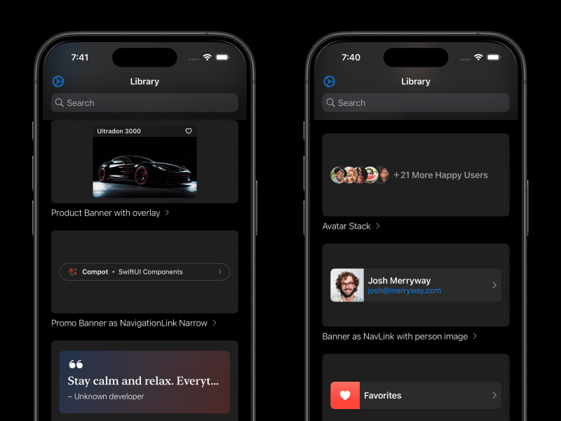 Crafted SwiftUI components