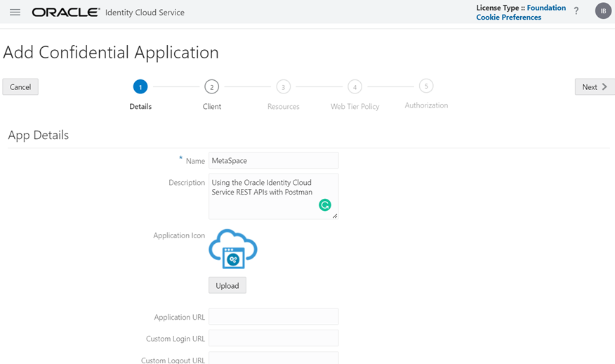Enter App details