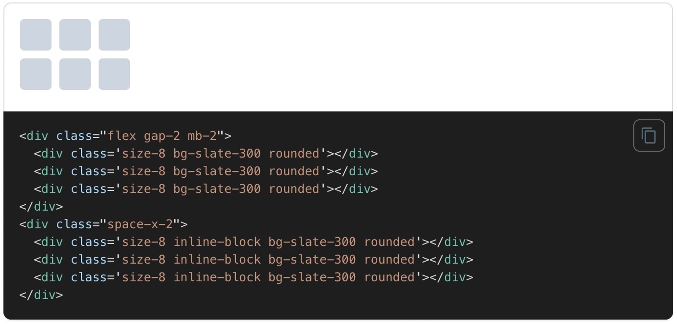Space between element