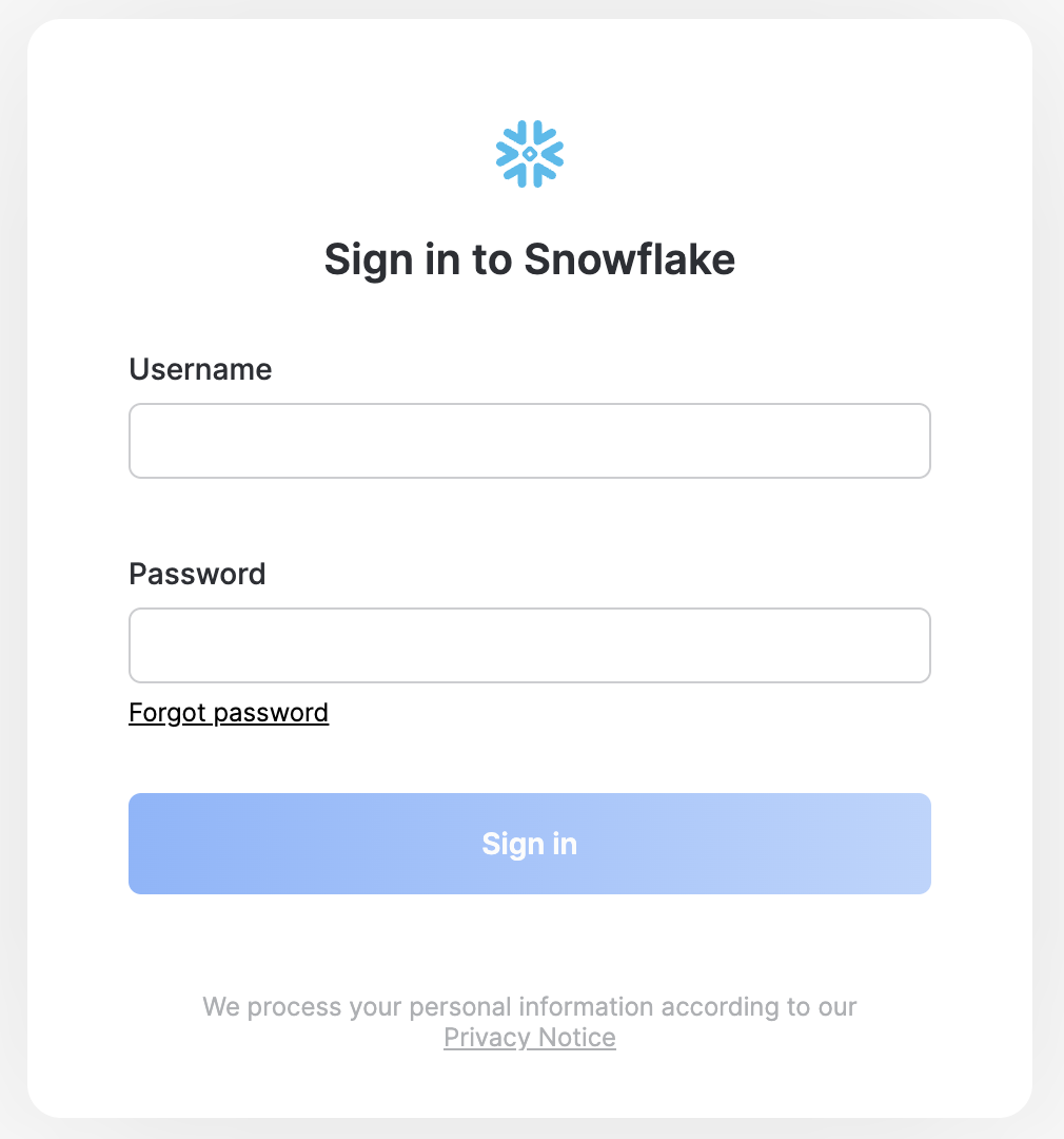 Connect to Snowflake