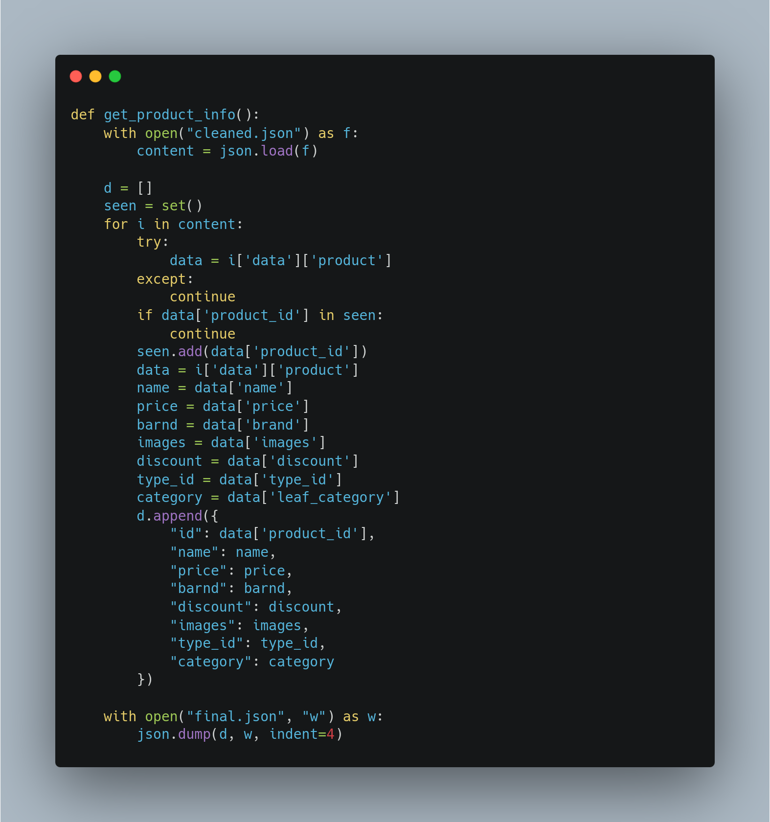 Filter data function