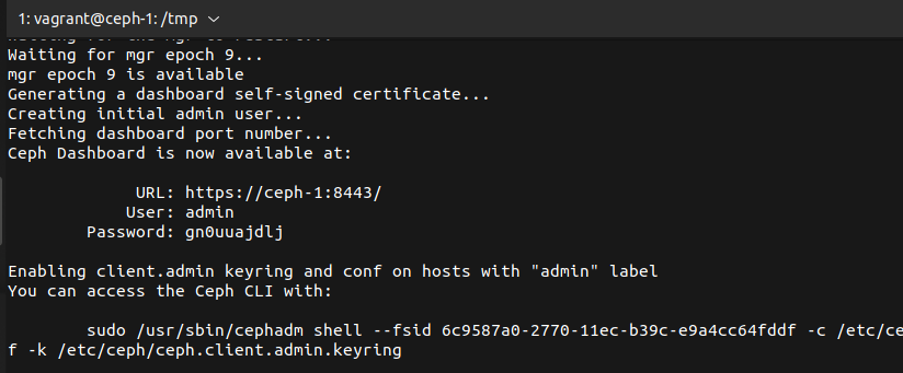 ceph initial credentials