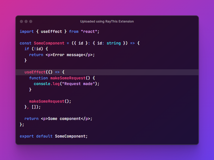 React code with an useEffect after an early return