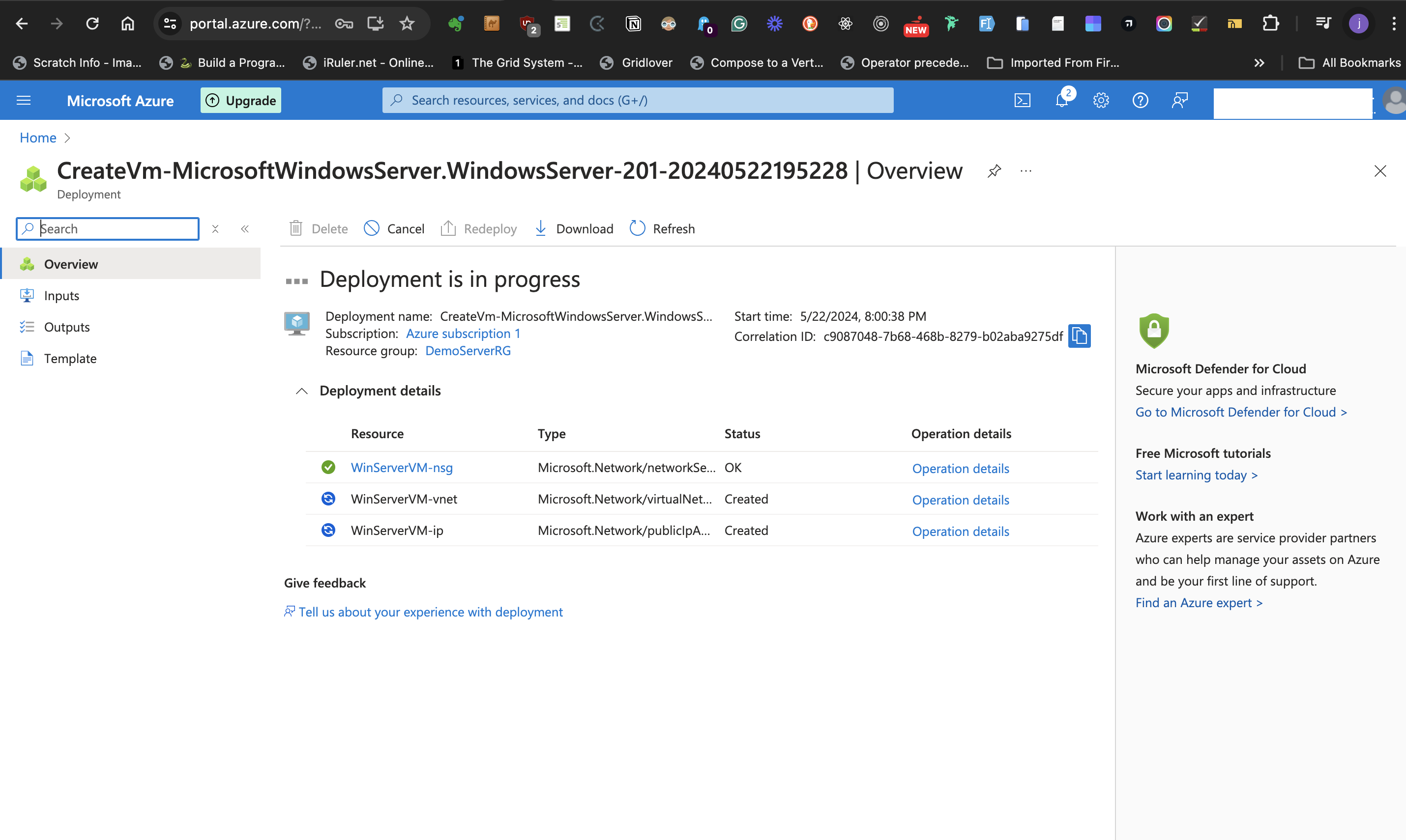 deployment in progress