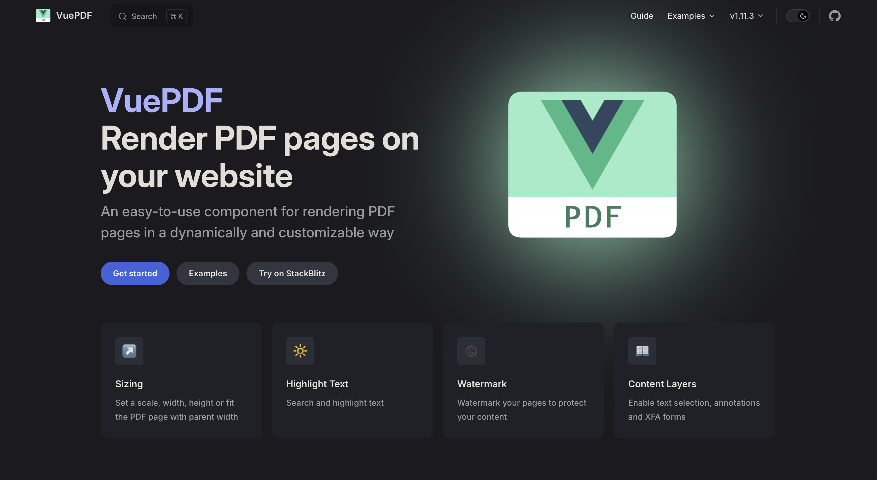 Screenshot of @tato30/vue-pdf