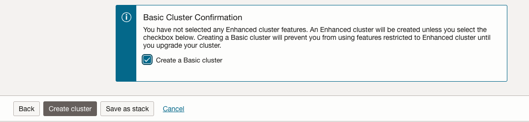 Basic cluster confirmation