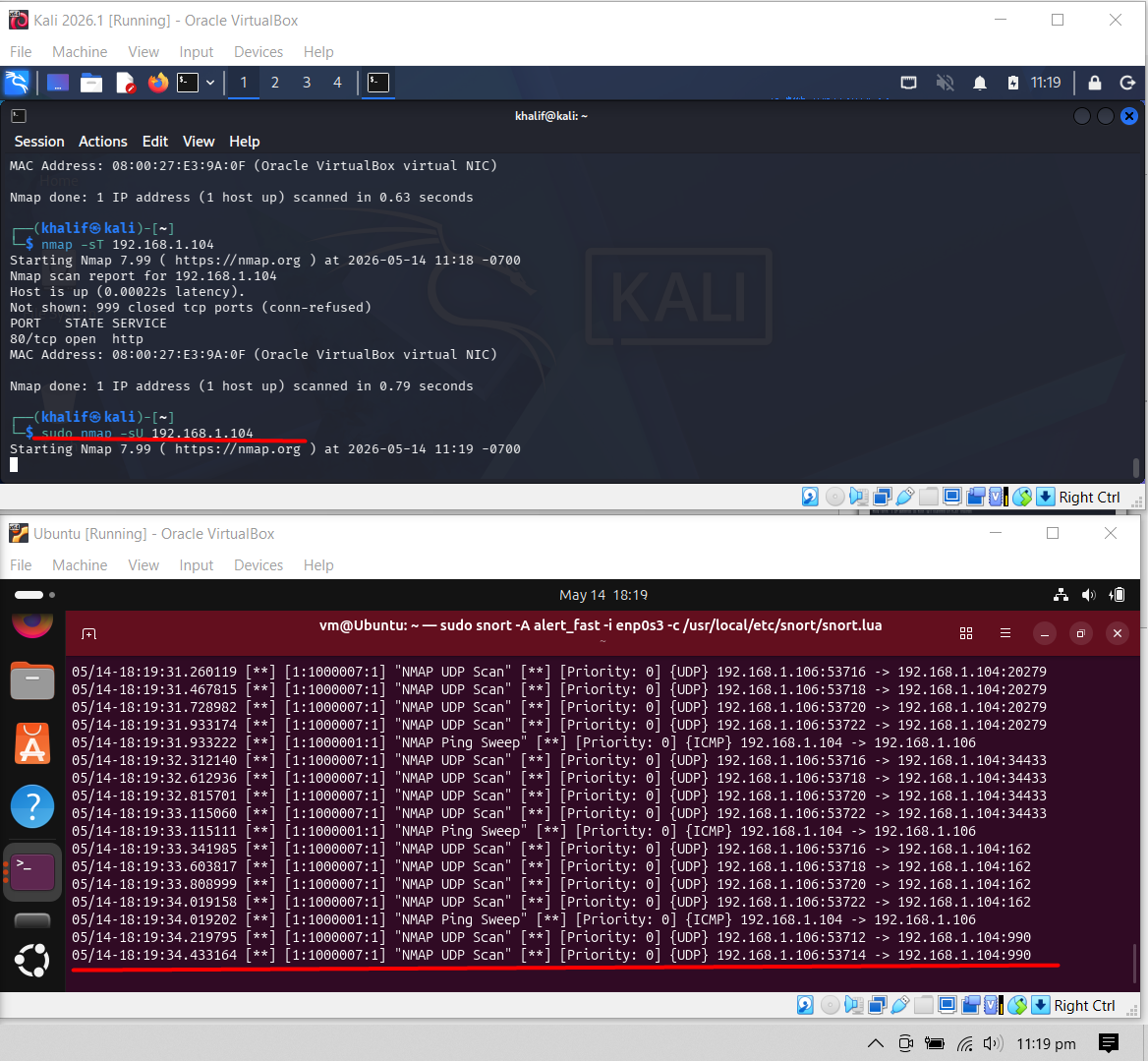 UDP scan triggered