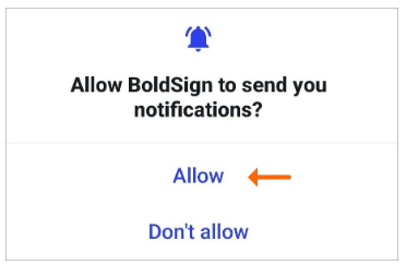 Allowing BoldSign to send notifications