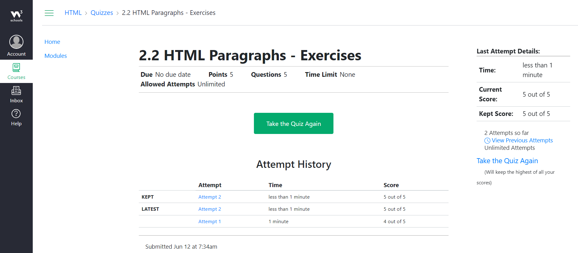 w3schools course third quiz