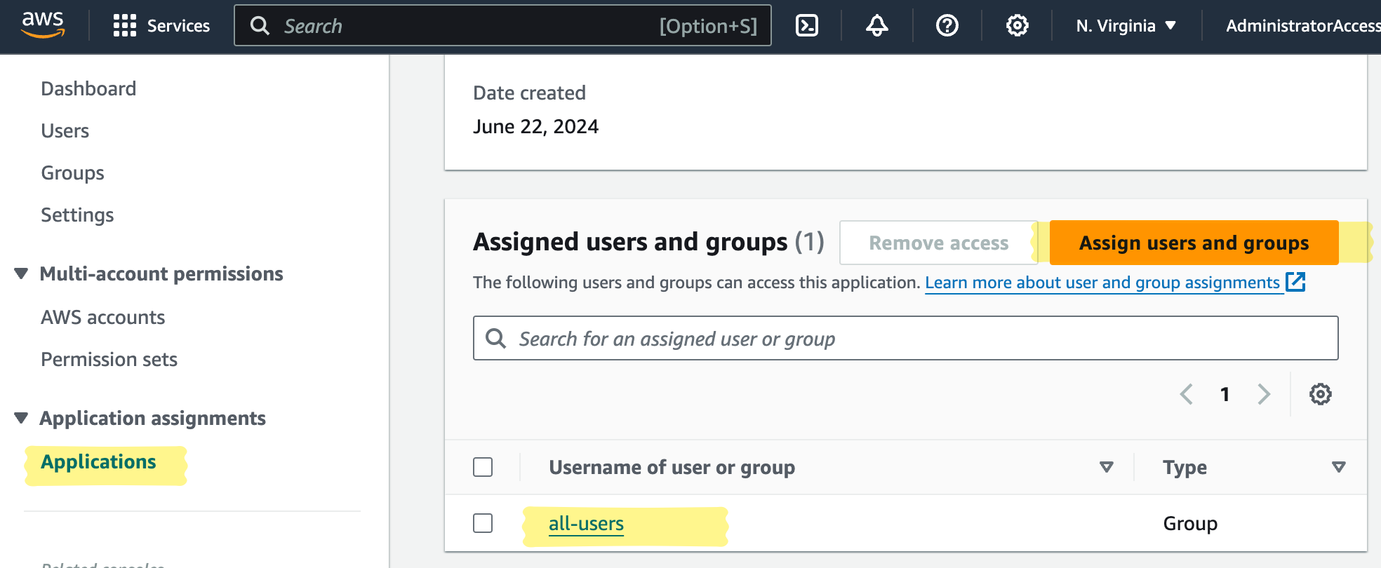 Identity Center: Users and groups