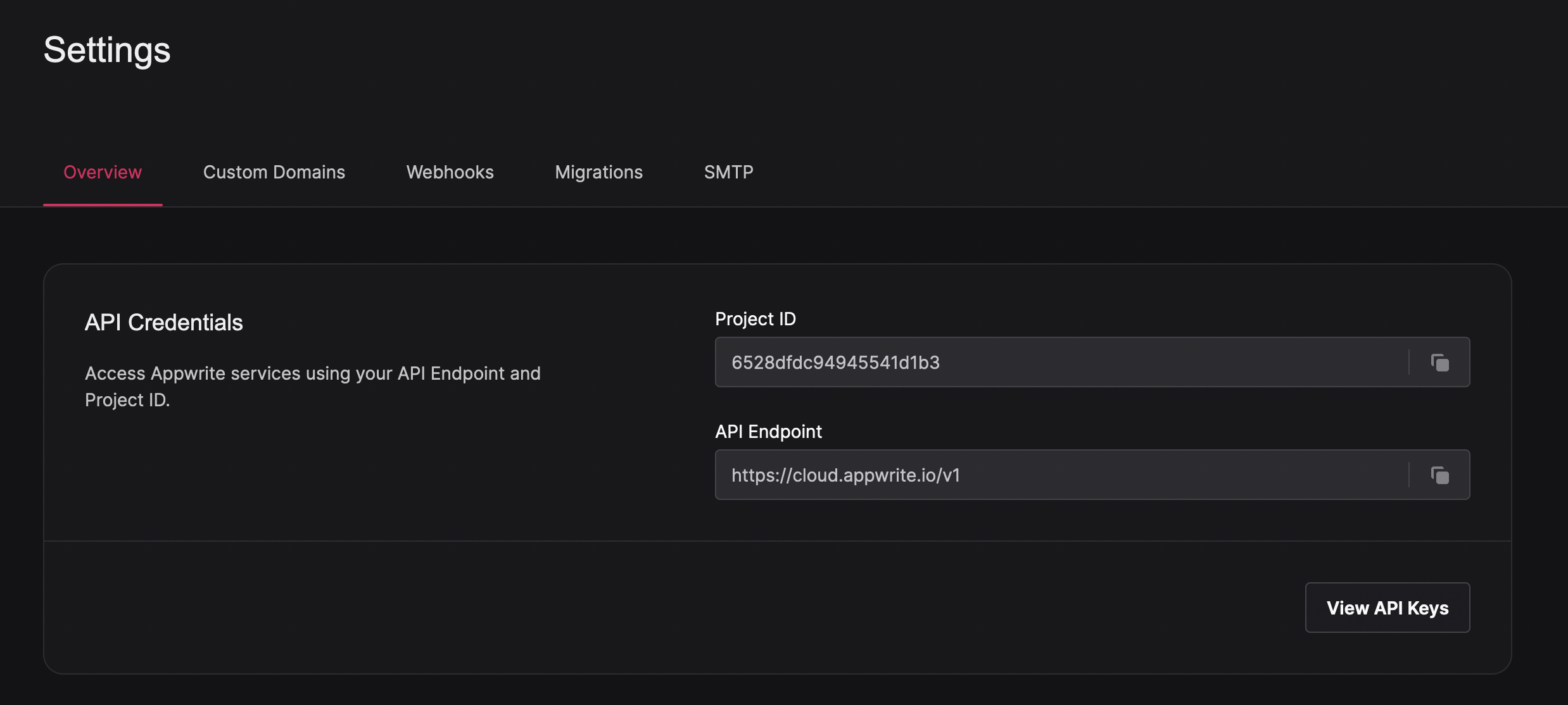 Appwrite Cloud API Endpoint