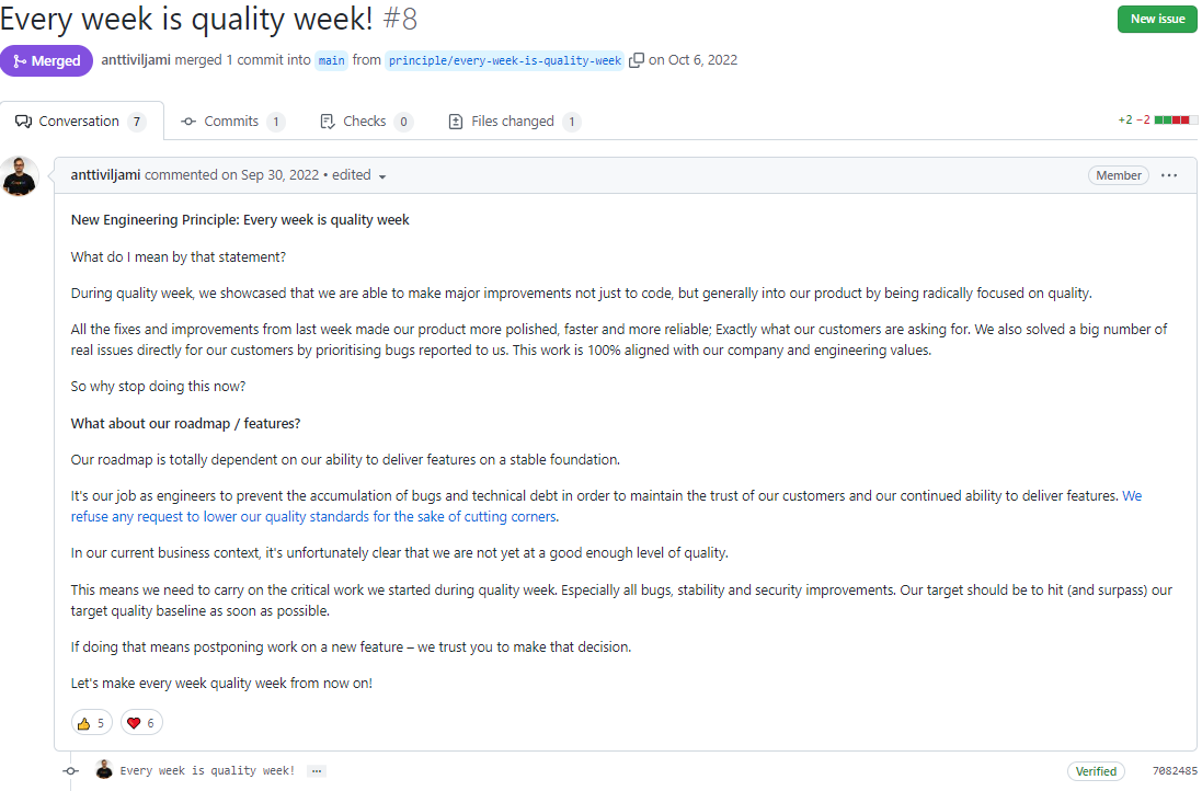 Every Week is Quality Week PR
