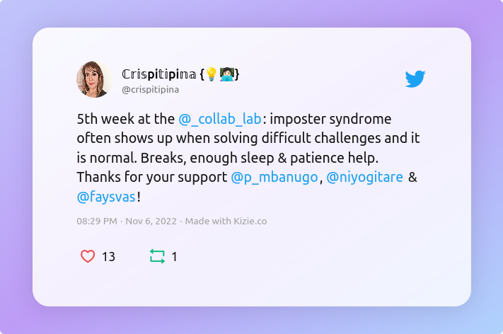 Fifth week at the Collab Lab