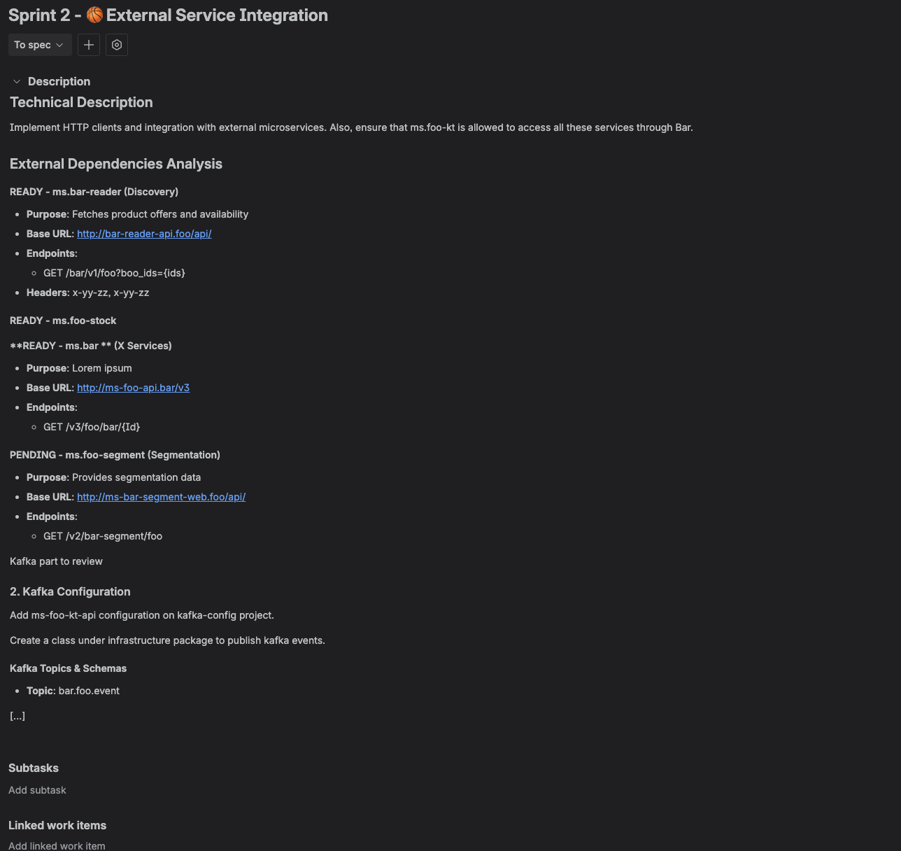 A different task, but this with detailed description after asking to improve it with code, links and relevant info