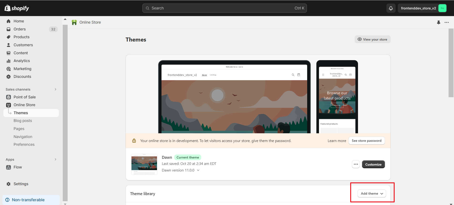 Shopify Themes Section