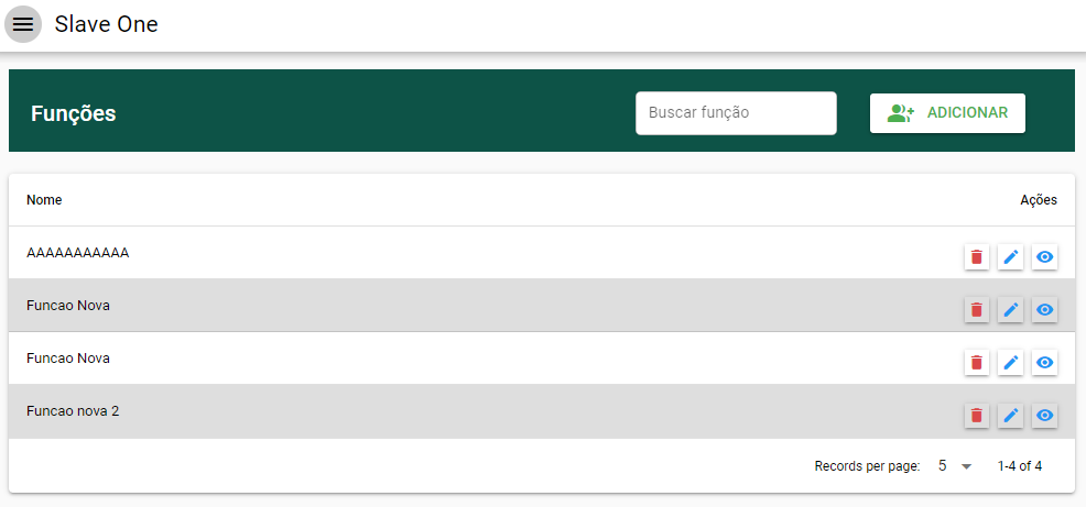 Resultado da mudança