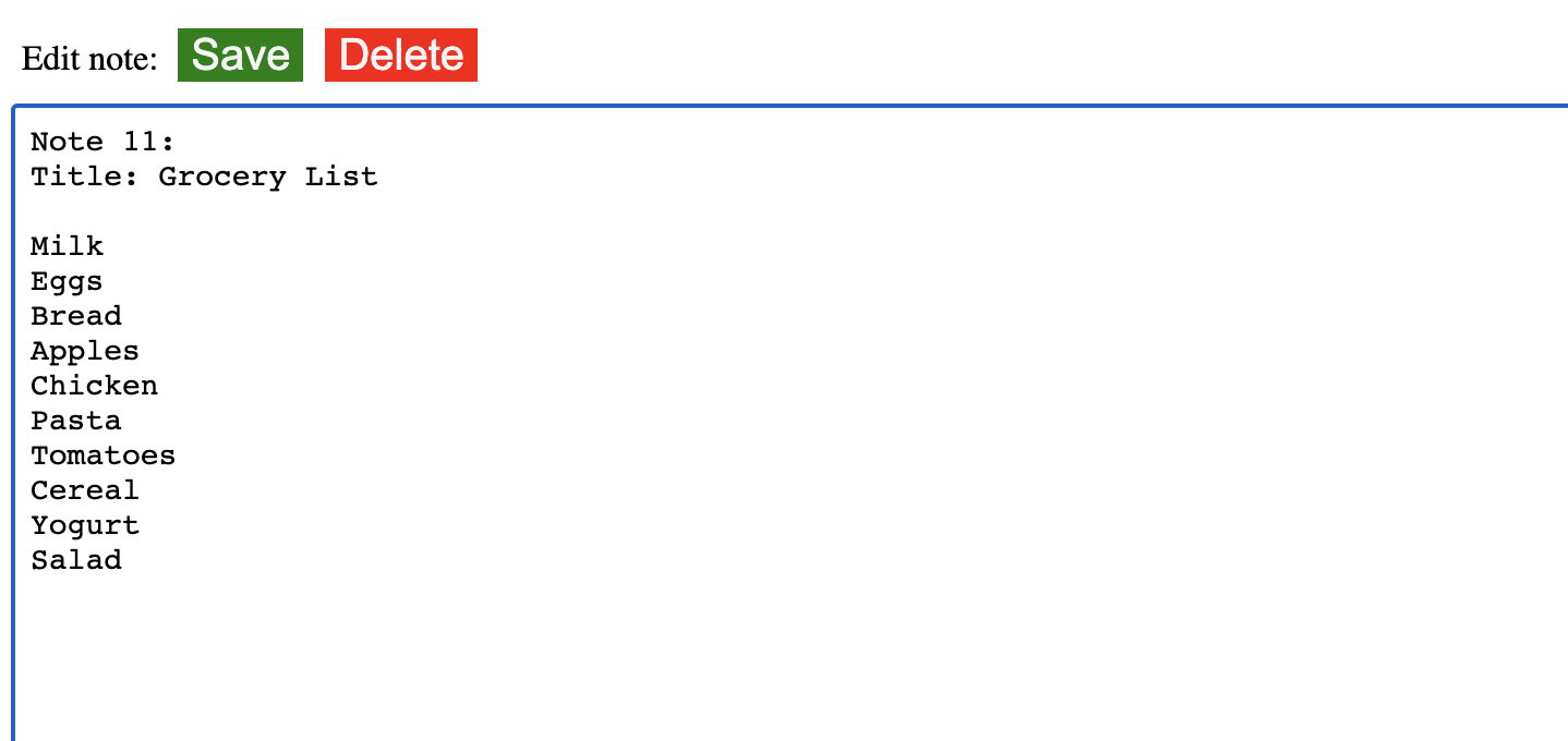 Edit or delete note