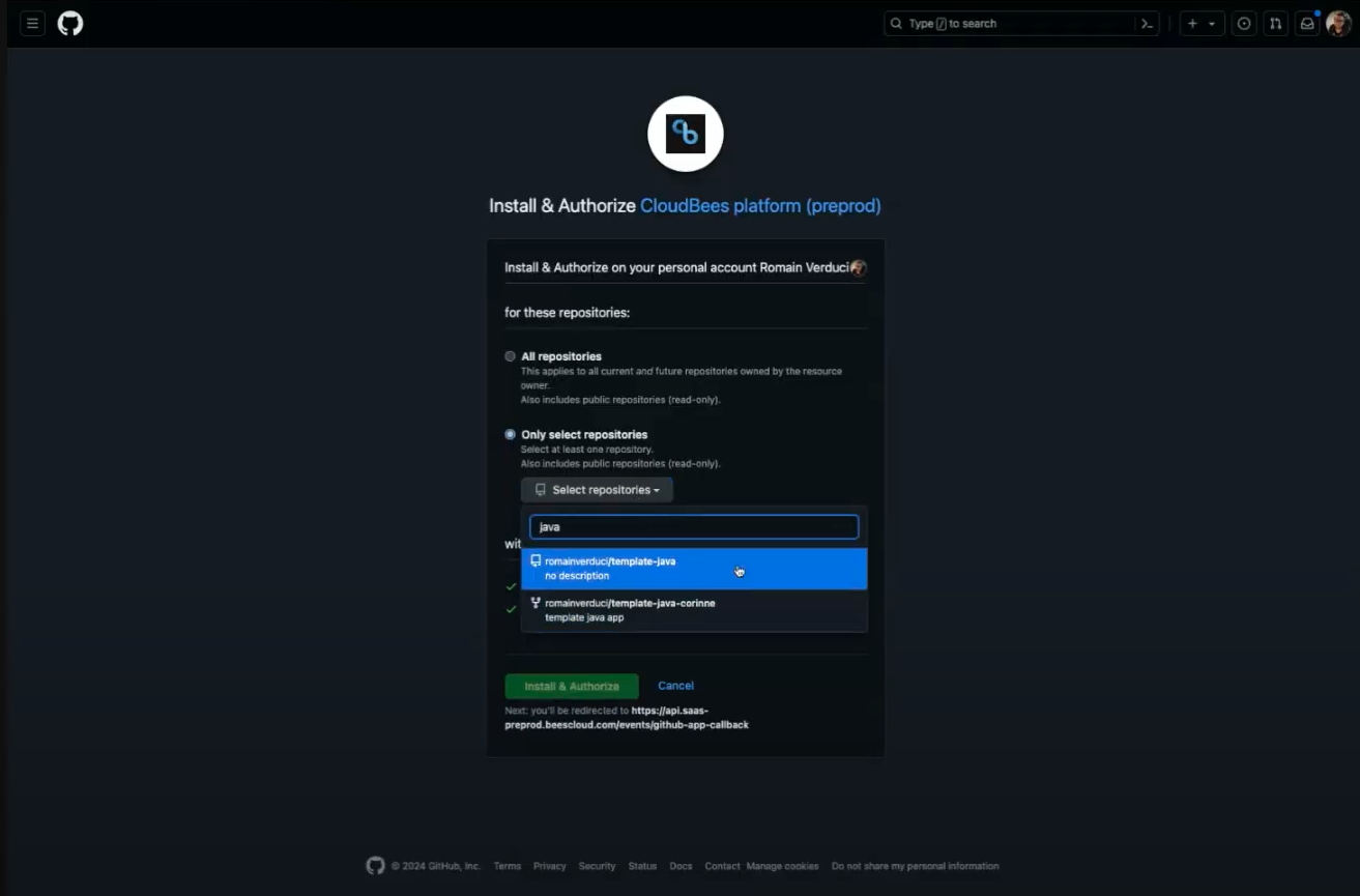 2e - install your github app