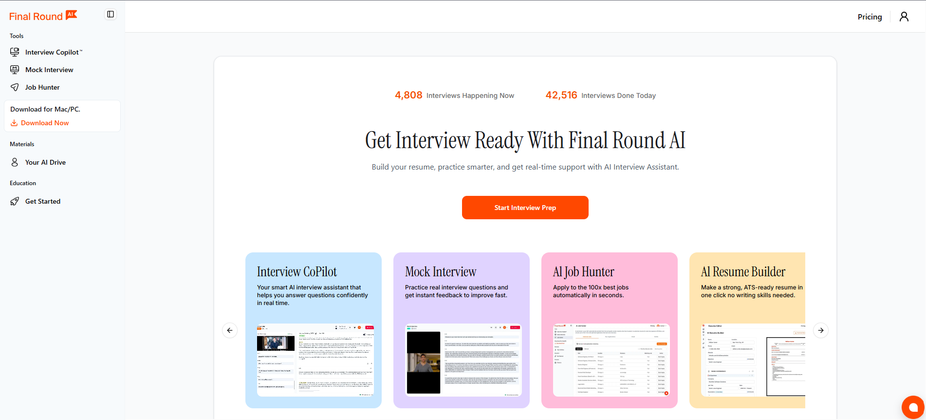AI面試準備模擬面試工具開發人員面試準備基於AI的面試輔導最終輪AI