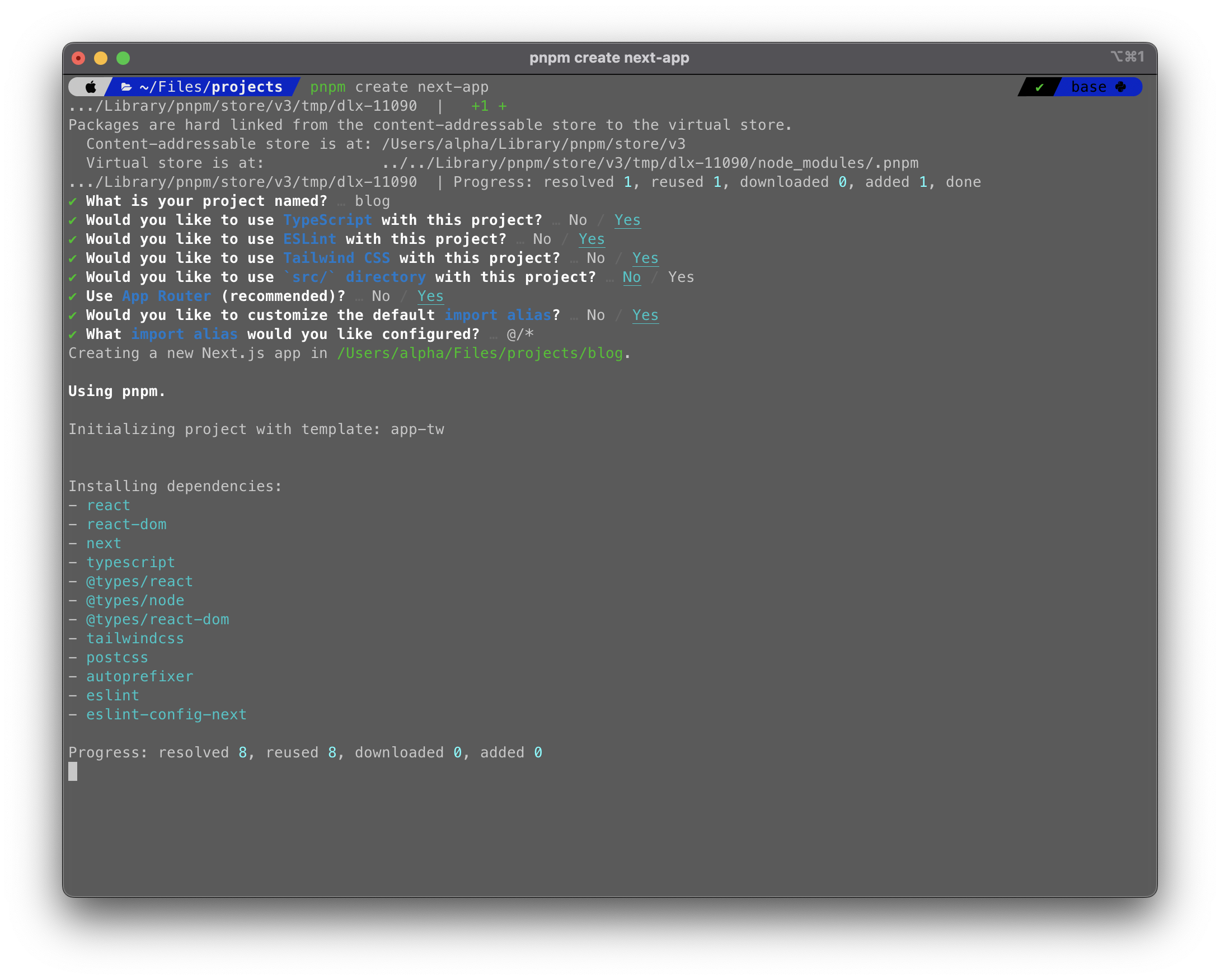 Create nextjs app