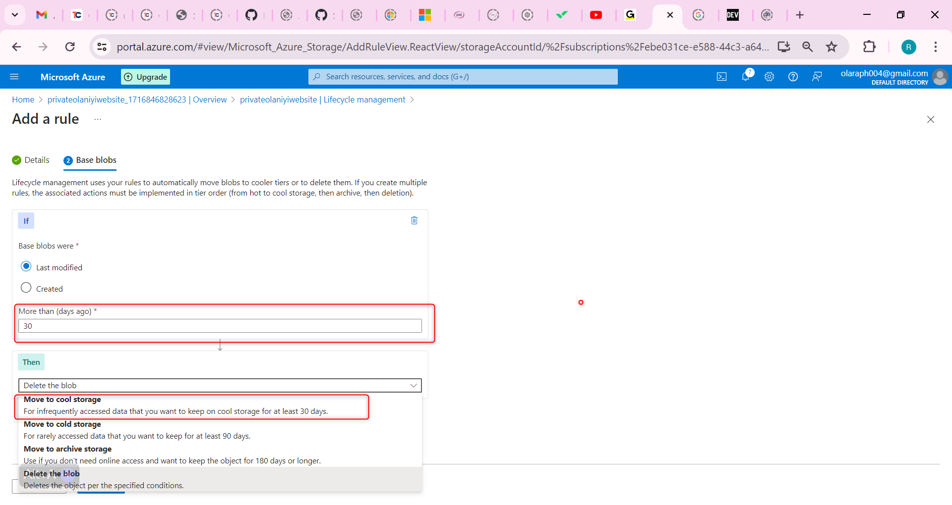 Move to cool storage