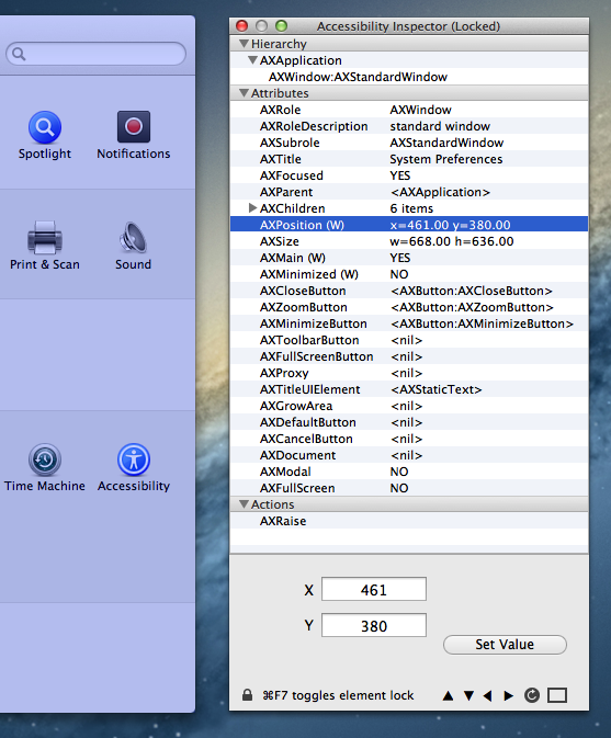Mac OS Accessibility Tree showcase.