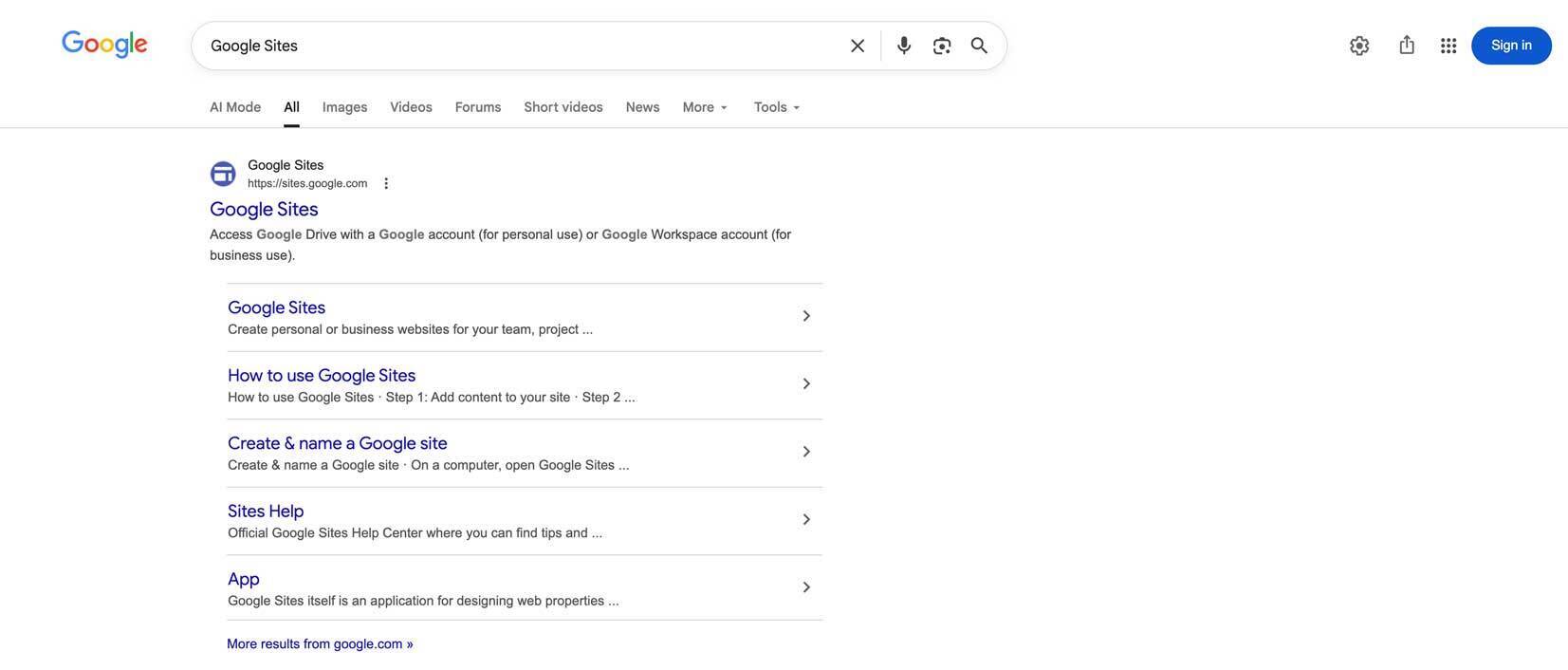 Search and Access Google Sites from Browser
