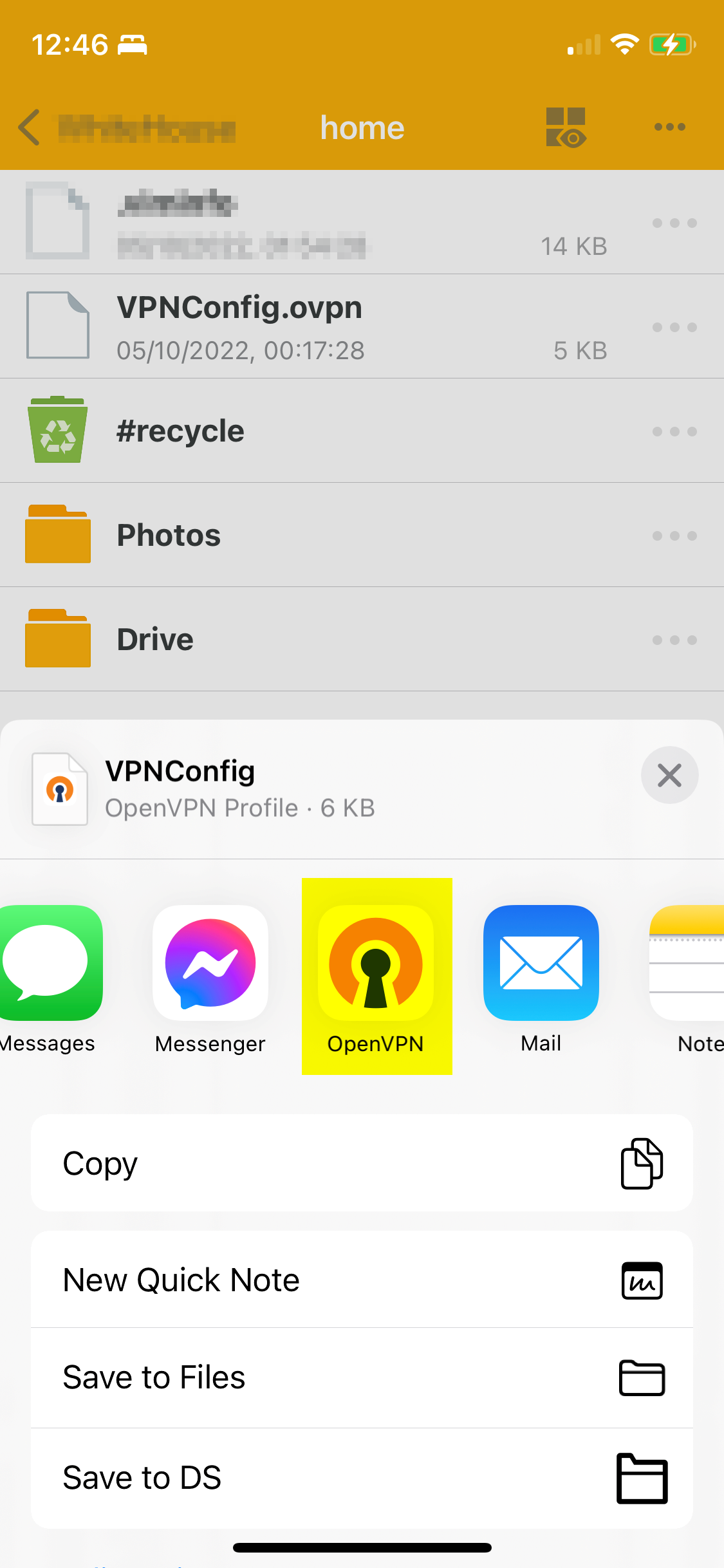 Tap the OpenVPN app icon