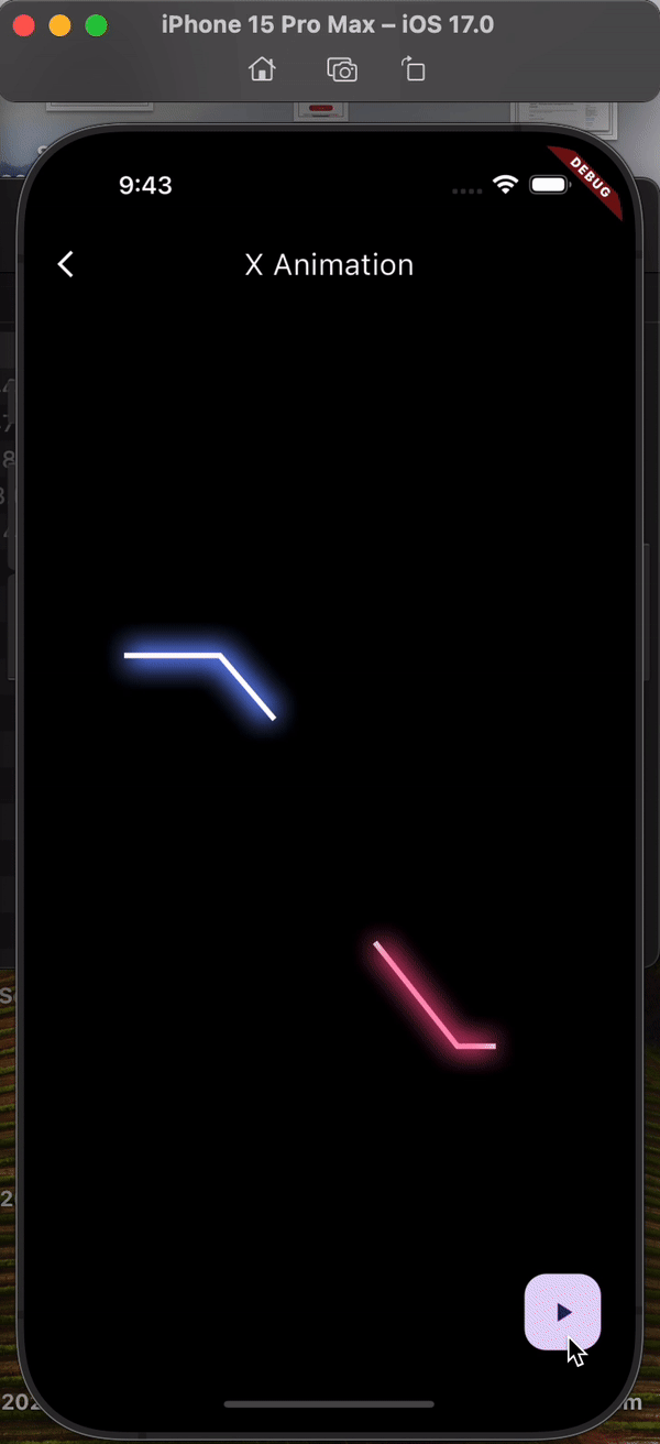 Animated X logo using CustomPaint