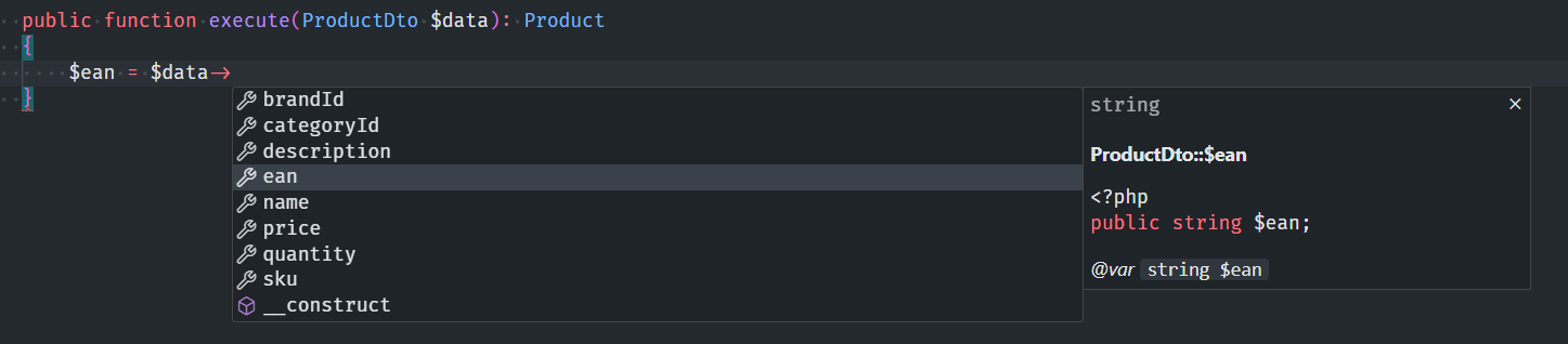 Utilizando objeto ProductDto