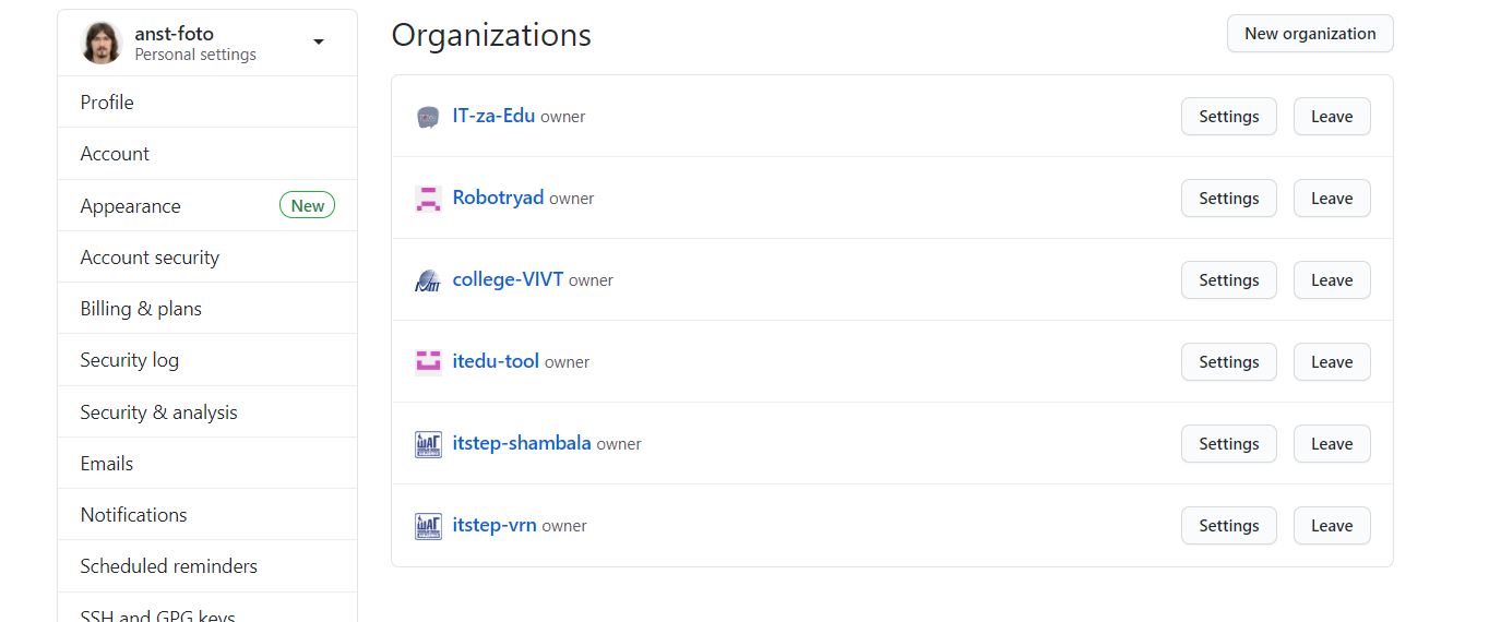 github organizations