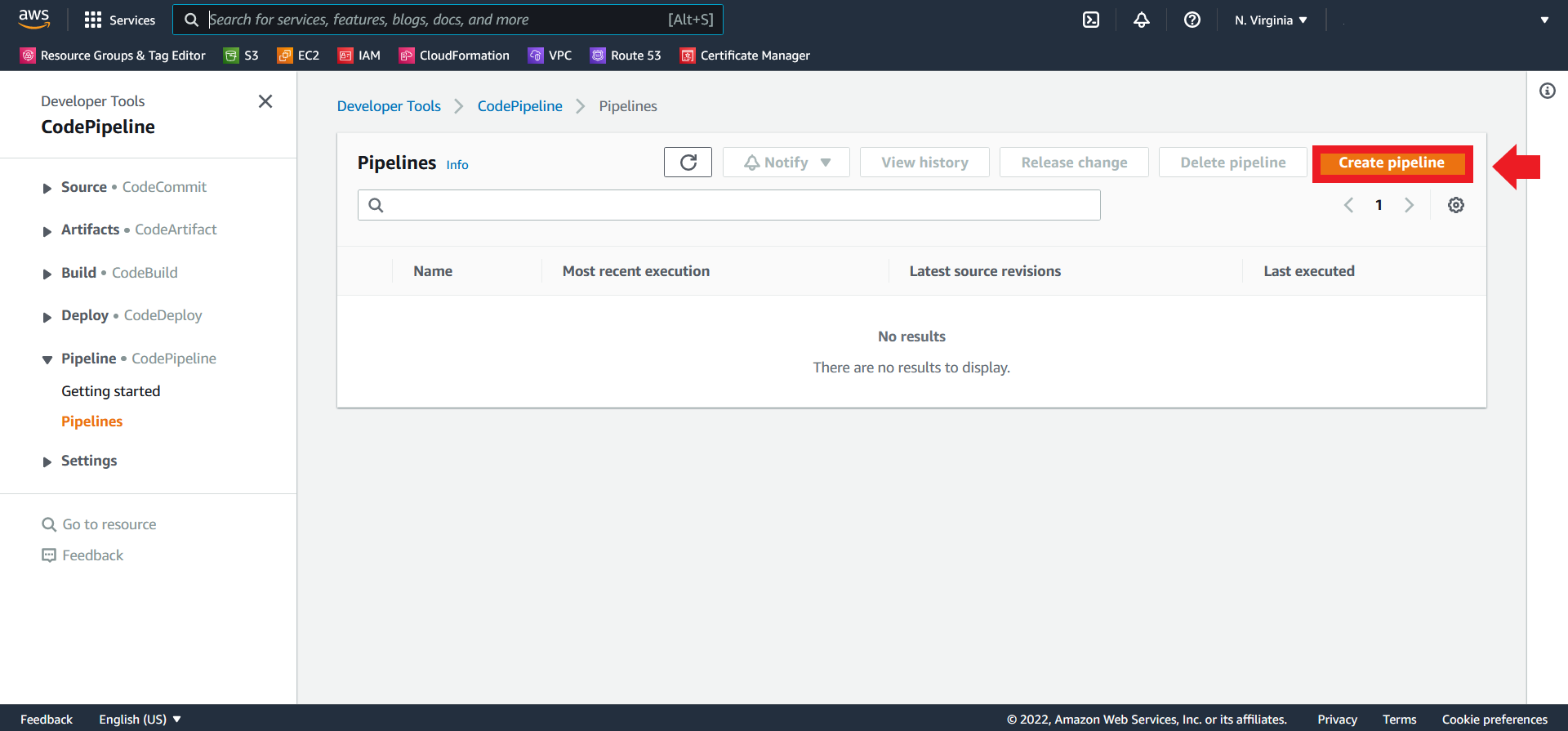 Click Create pipeline