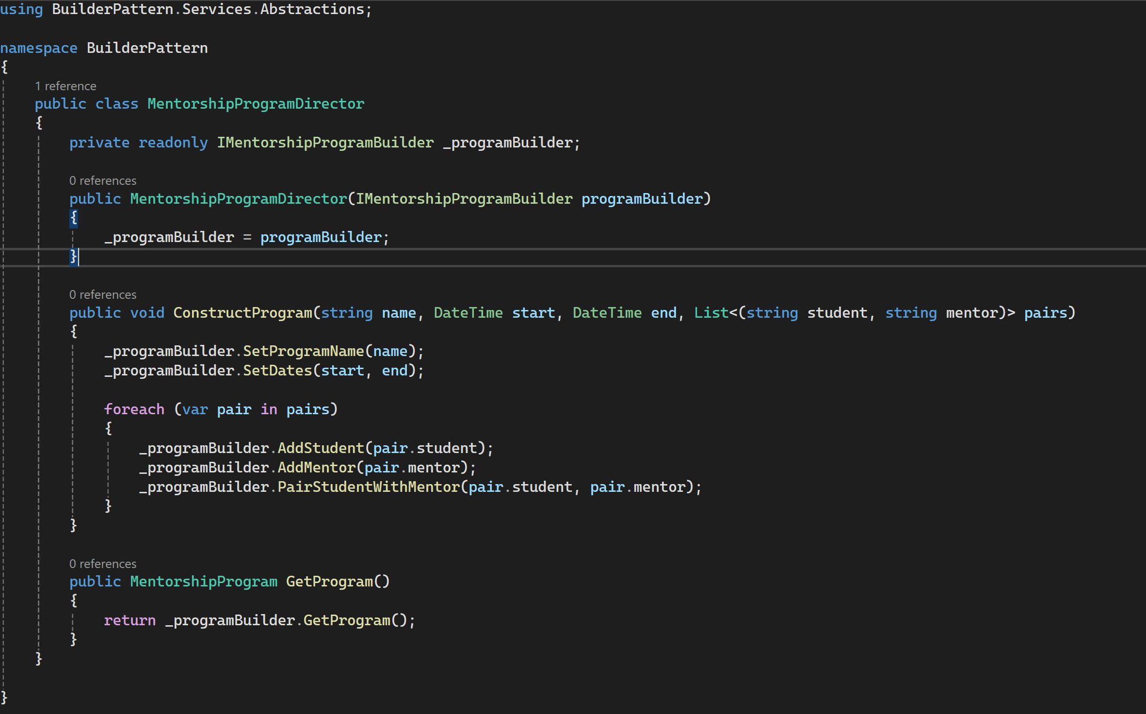 Mentorship Program Director Class