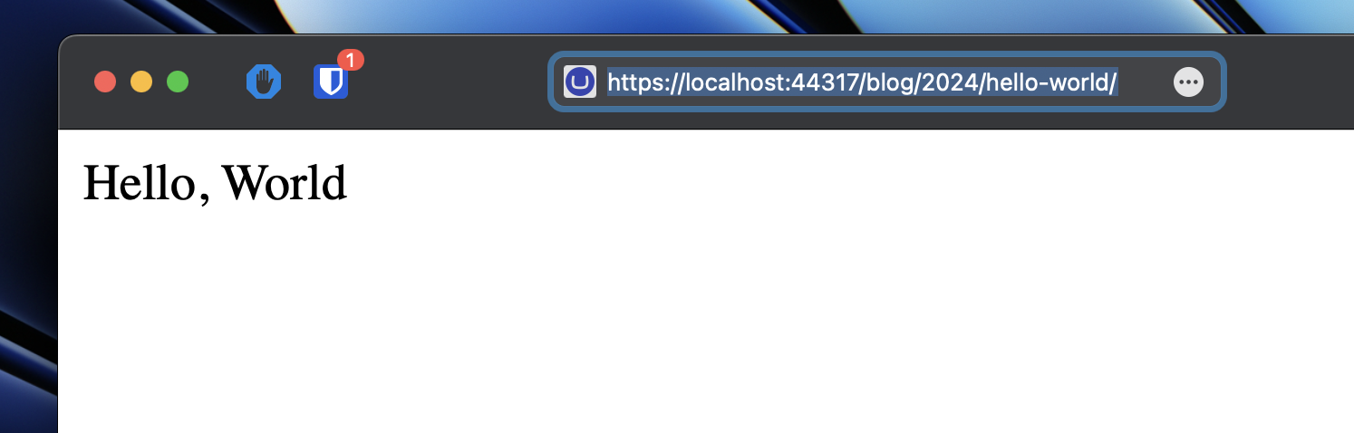 Blog post with updated URL in the frontend