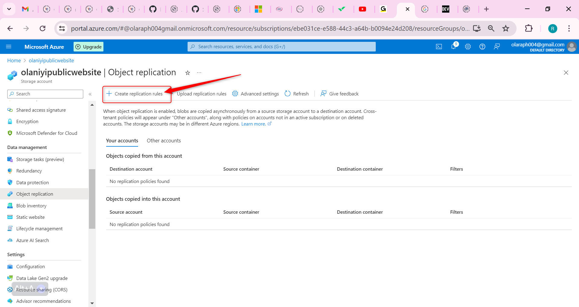  Create replication rules